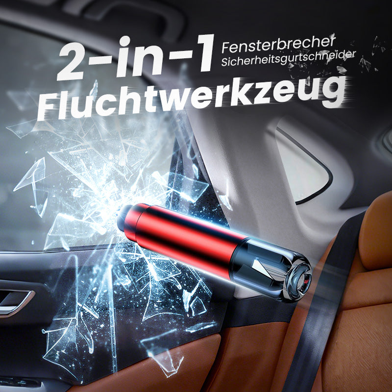 🚨KUBOZN® Auto-Notfallhammer mit Gurtschneider | Wolfram-Spitze für Verbundglas | Kompakt (96mm) | Lebensrettend bei Unfällen (Überschlag/Wasser) | Deutsche Qualität