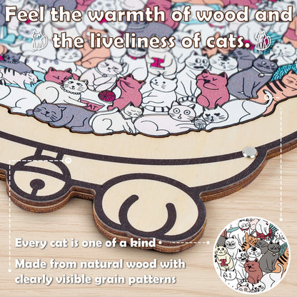 KUBOZN® Morandi-Farbiges Katzen-/Hunde-Förmiges Holzpuzzle
