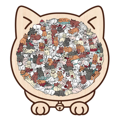 KUBOZN® Morandi-Farbiges Katzen-/Hunde-Förmiges Holzpuzzle