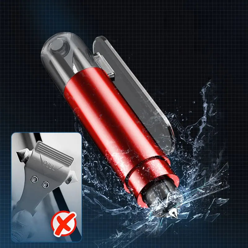 🚨KUBOZN® Auto-Notfallhammer mit Gurtschneider | Wolfram-Spitze für Verbundglas | Kompakt (96mm) | Lebensrettend bei Unfällen (Überschlag/Wasser) | Deutsche Qualität