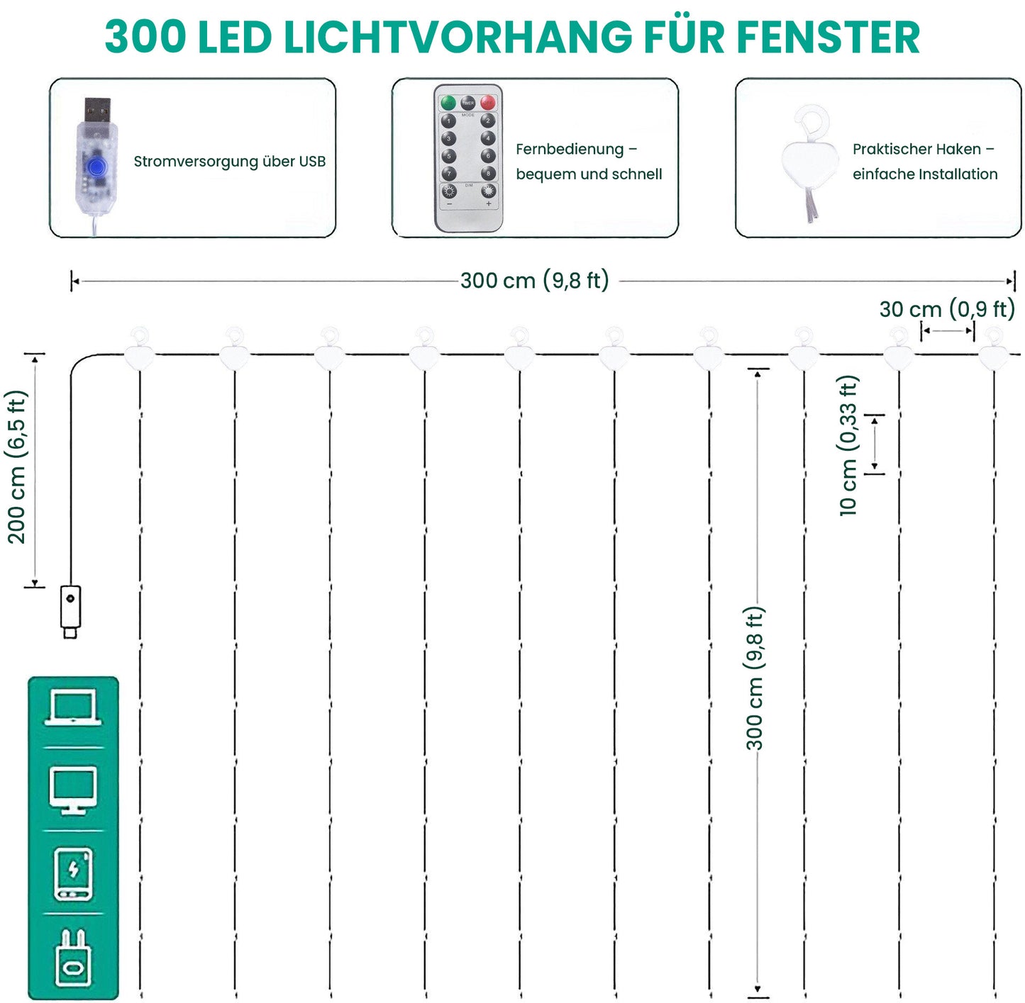 🎁Billhol® USB-betriebene LED-Lichterketten & Lichtvorhänge – Stimmungsvolle Dekobeleuchtung